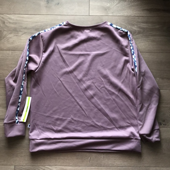 NWT Nicole Miller Sport Purple Scuba Striped Activewear Sweatshirt Extra Large - Picture 5 of 6